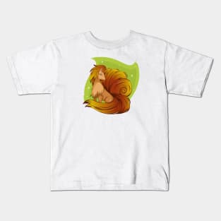 Cartoon six tailed orange fox Kids T-Shirt